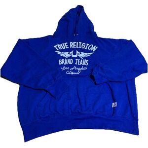 True Religion Pullover Hoodie Men's 2X Brand Jeans Blue